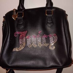 Juicy Couture Black Handbag with Rhinestone Logo